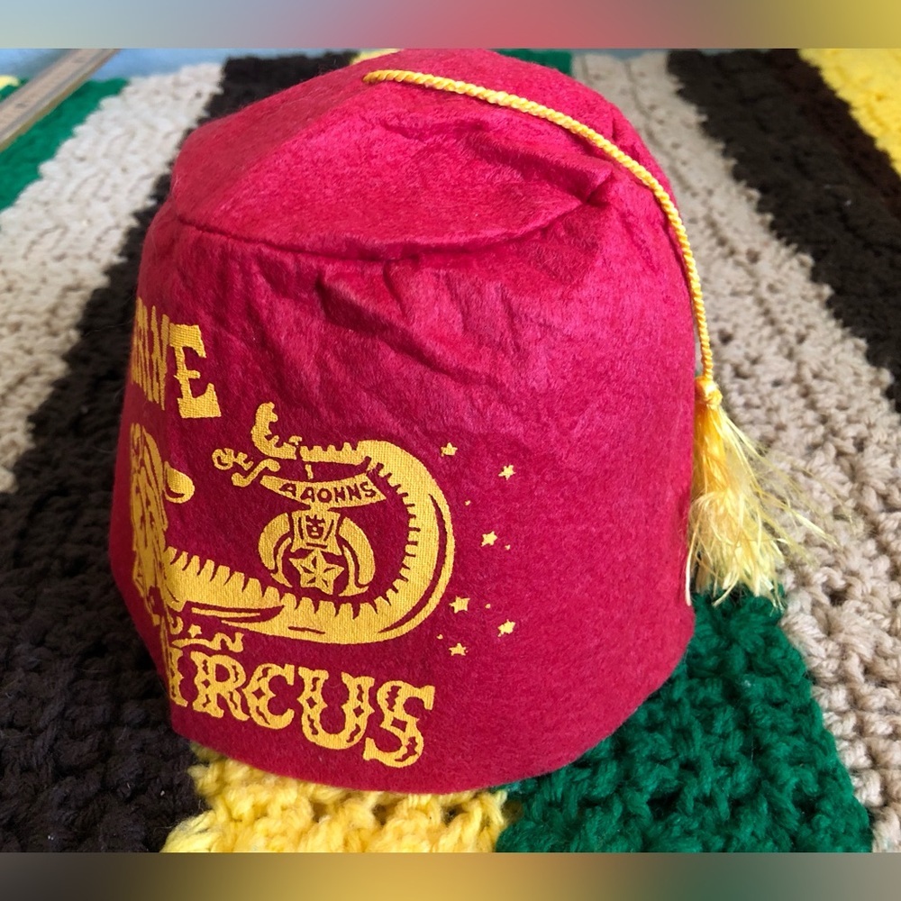 vtg 60s felt masonic Shriner shrine circus small child size